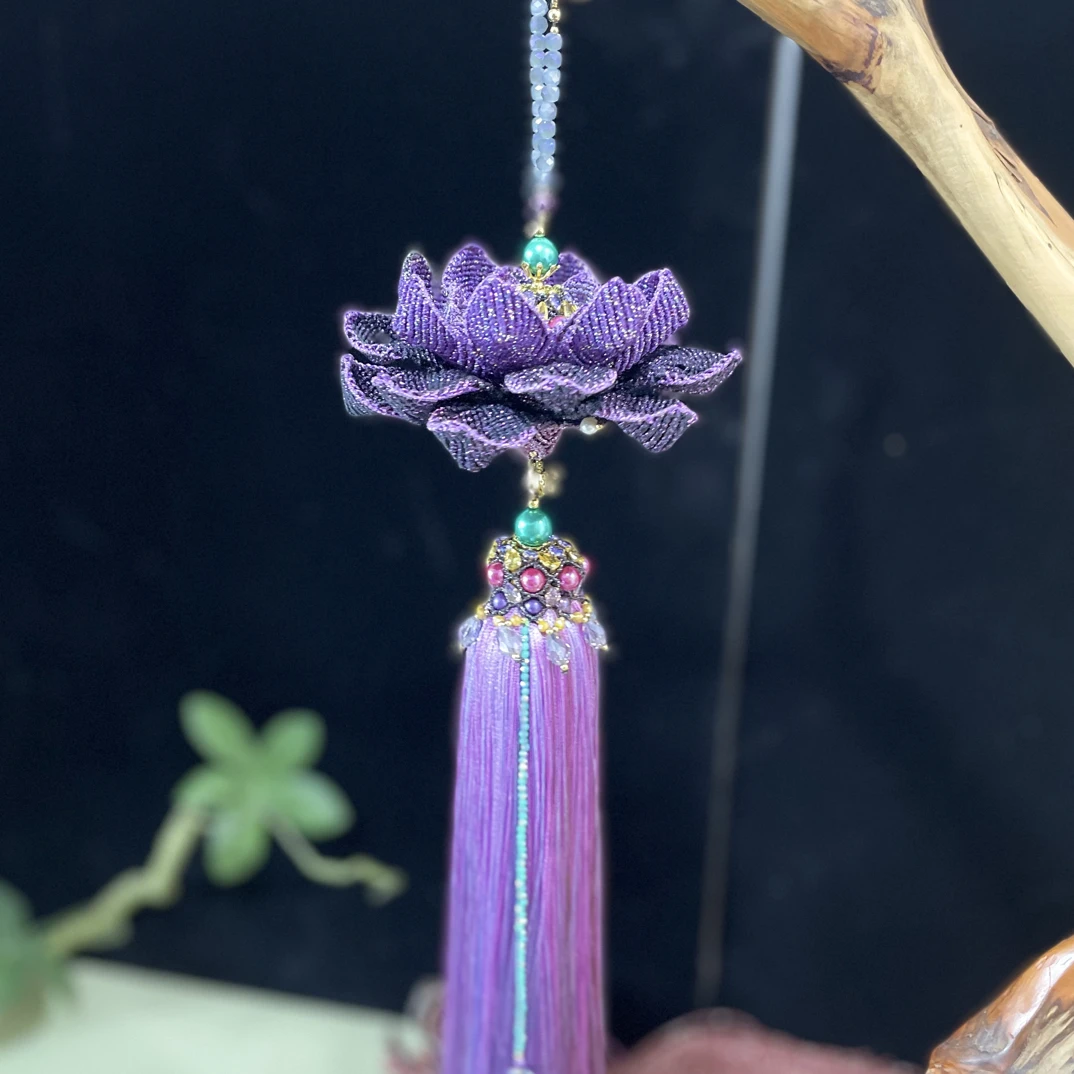 紫色莲花车挂大全套直播间专拍DIY线材