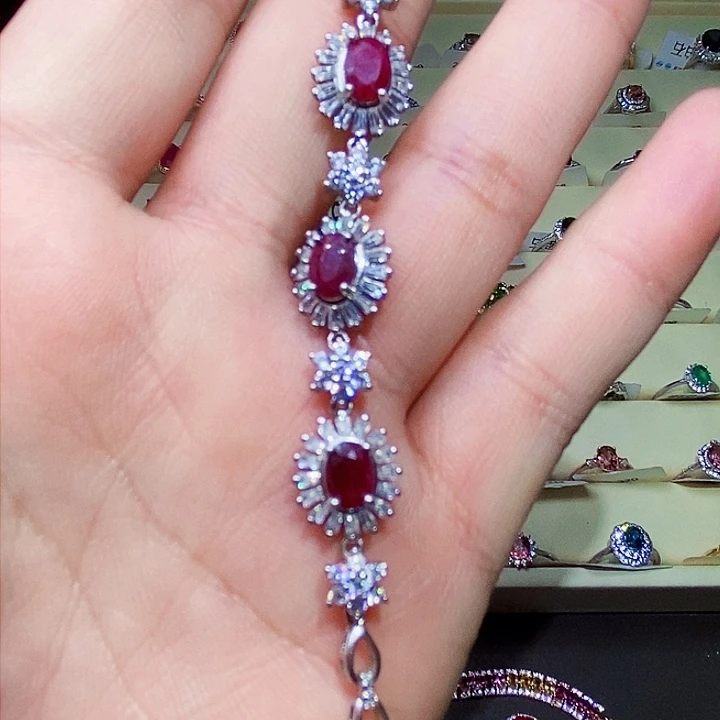 红宝石手链银S925镶嵌E*a11111