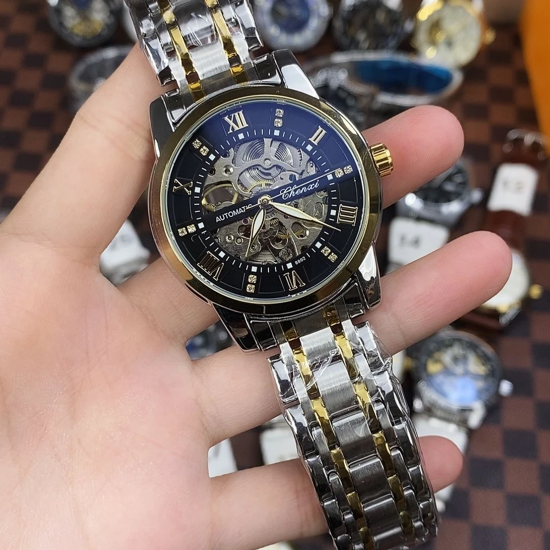 精钢精钢机械机芯双面镂空机械男士