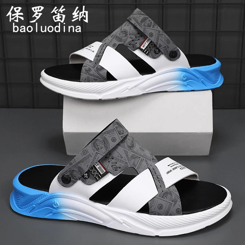 凉鞋男夏季外穿防滑防臭耐磨运动开车两穿拖鞋户外休闲软底沙滩鞋