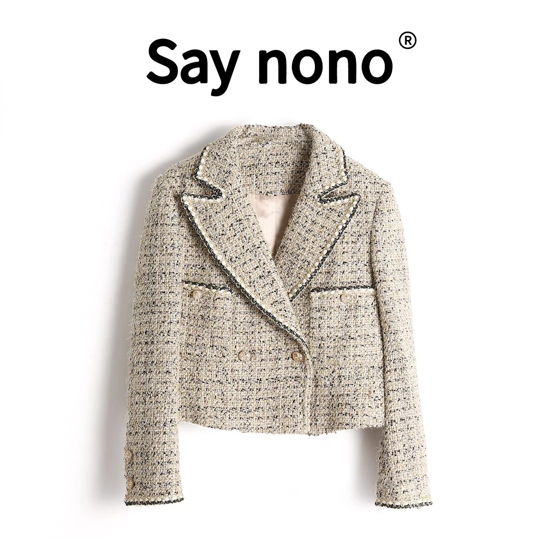 懒猫nono│Saynono 法式西装领小香风粗花呢外套/BLXF599577