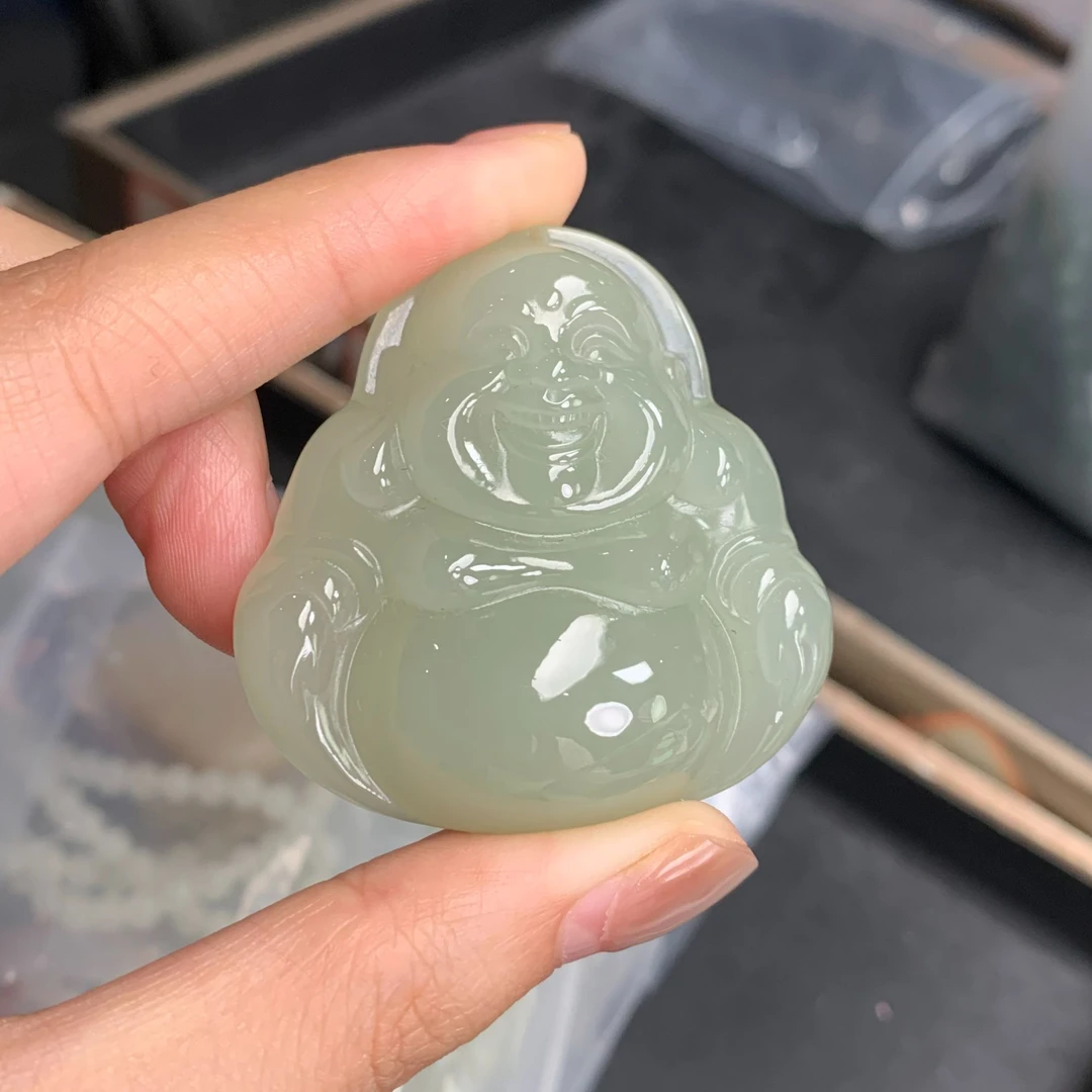 天然和田玉大佛公挂件手工雕刻双面精雕时尚百搭款送礼物送给朋友