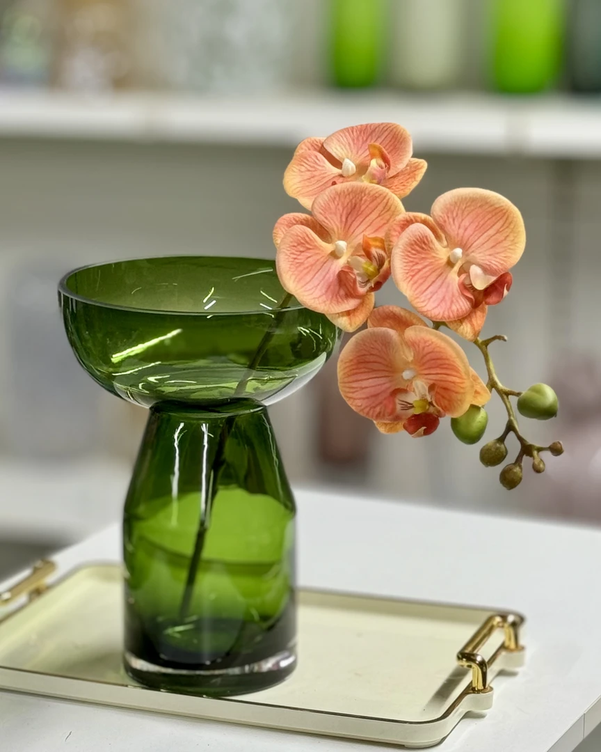 YEMAI 195 水培大口径玻璃花瓶郁金香水养白掌绿萝简约摆件