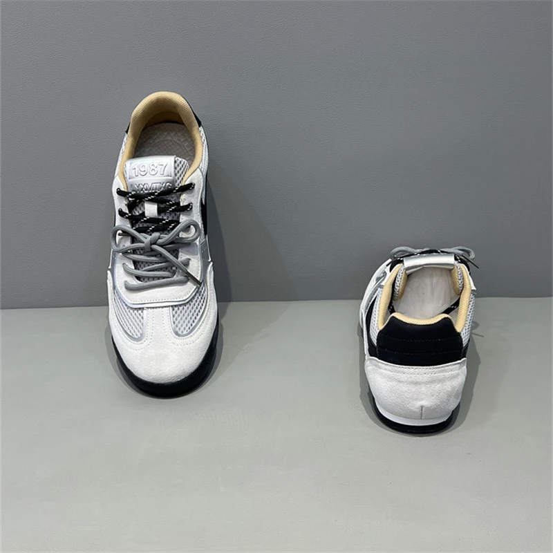 男鞋2025春季新款透气网面休闲板鞋轻质软底百搭时尚男士运动鞋男