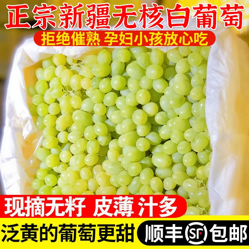 【顺丰包邮】新疆吐鲁番无核白新鲜水果无籽马奶网红新鲜水果