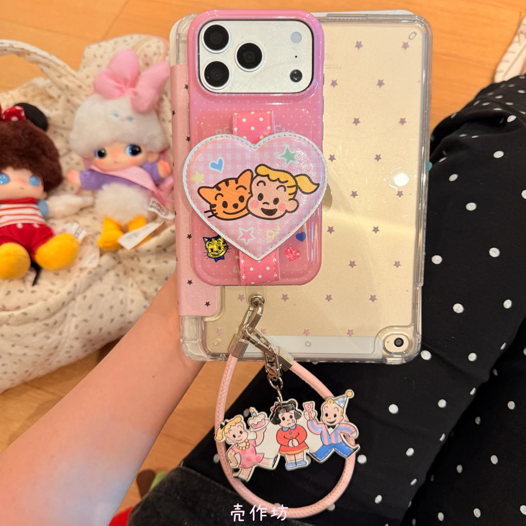 可爱原田治女孩腕带适用iPhone17pro/16/15防摔挂绳手机壳保护套