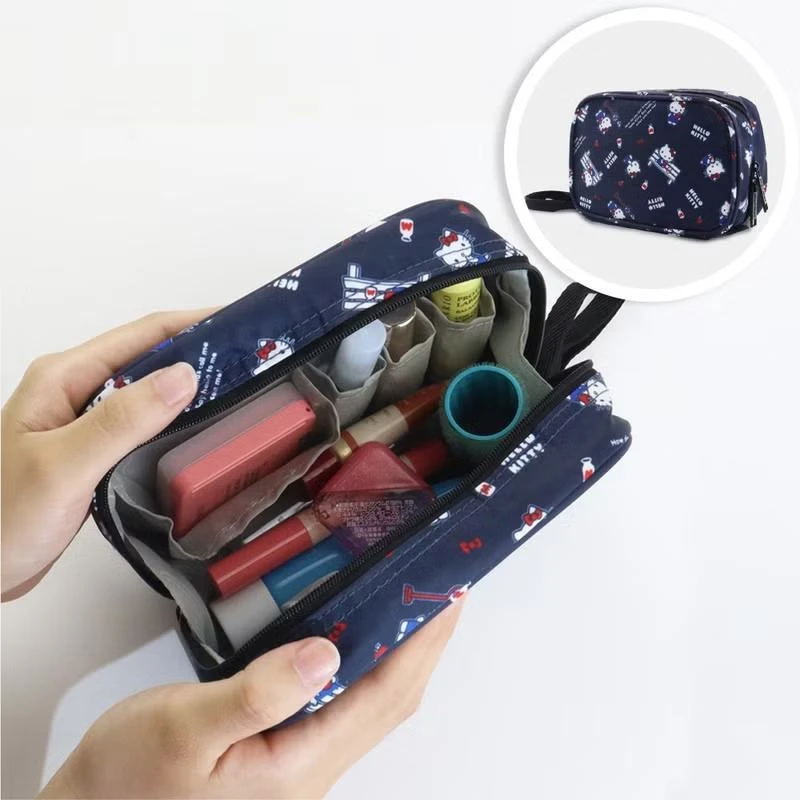 新款kt猫可爱旅游出行宽口防水手拎化妆包手机包 09683