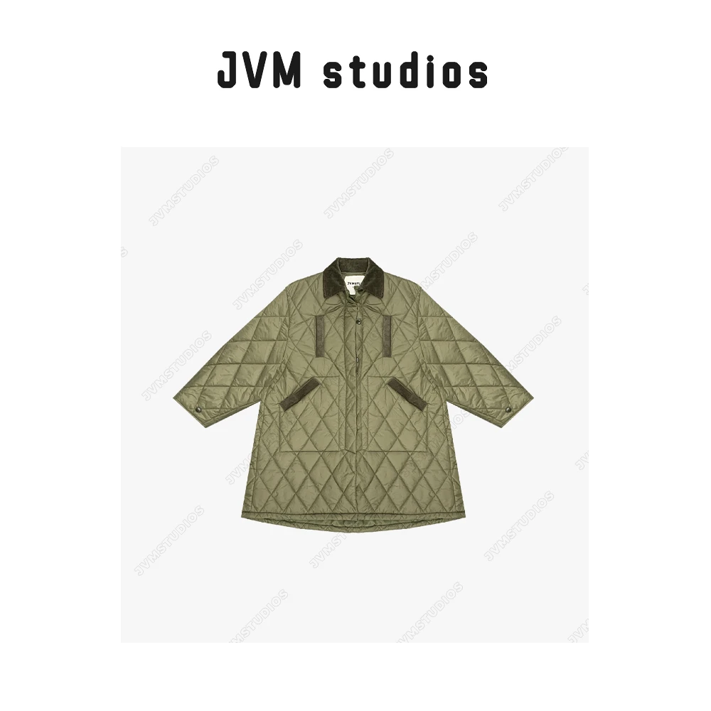 JVM『张喜儿』秋冬新款订制设计设时尚百搭方领棉衣外套27888