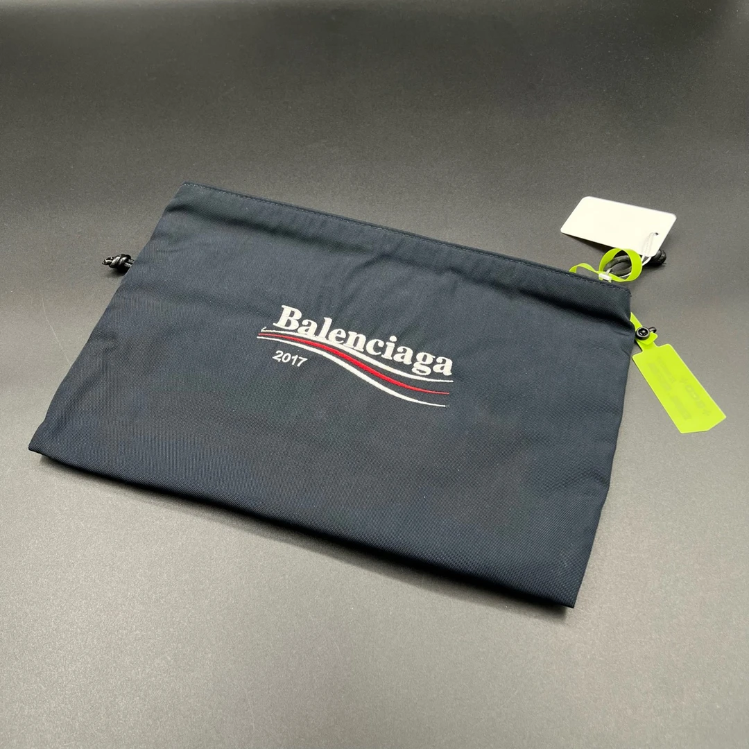 95新 Balenciaga/巴黎世家 （jp）508 藏青色logo手拿包 均码