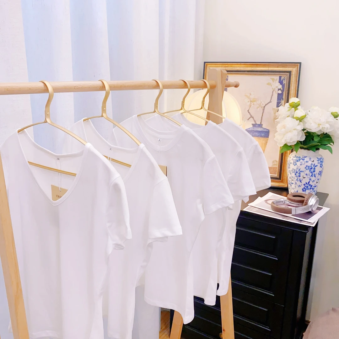 【雅趣】人手N件/基础版简约短袖白T 圆领/V领 纯色打底衫