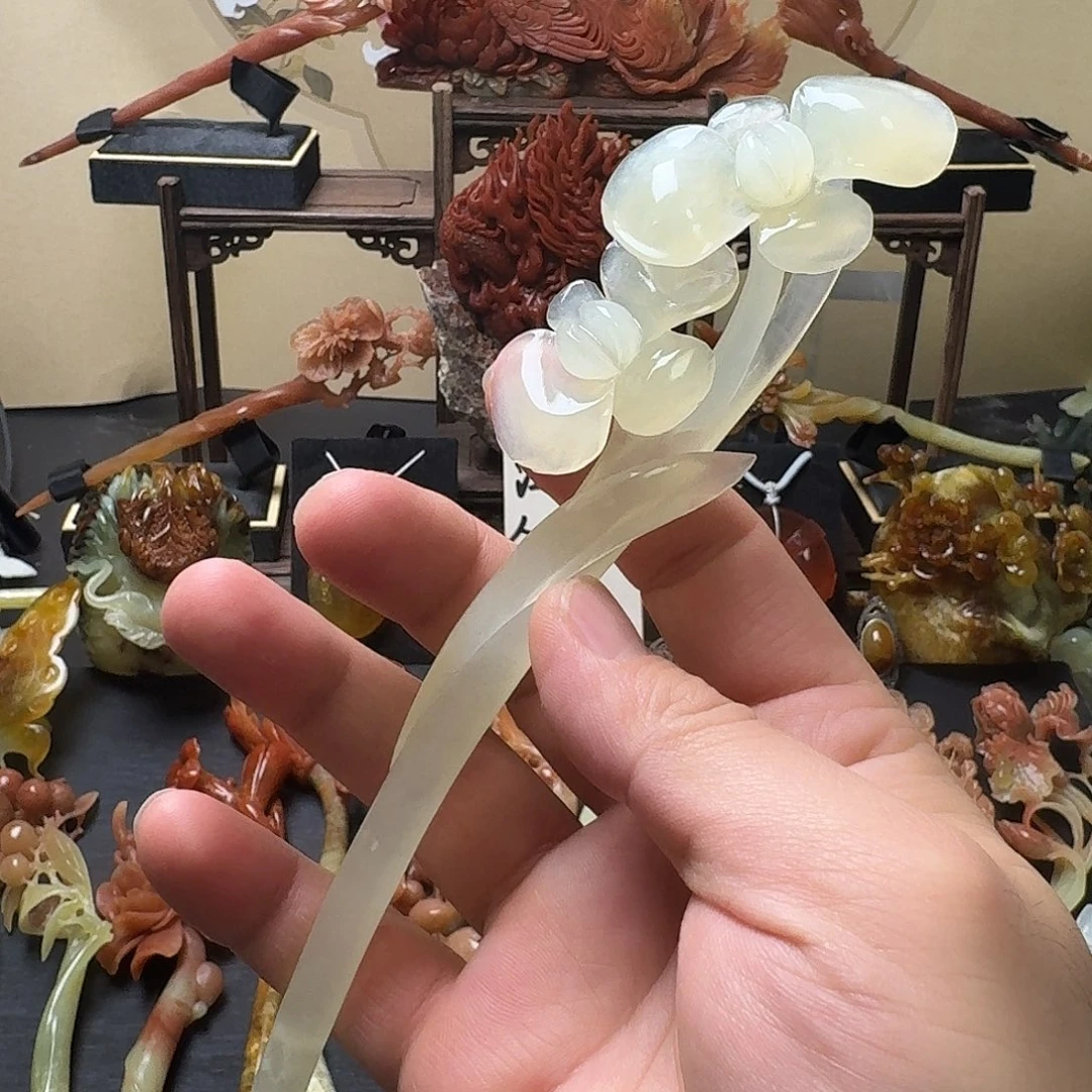 蛇纹石玉未镶嵌发饰