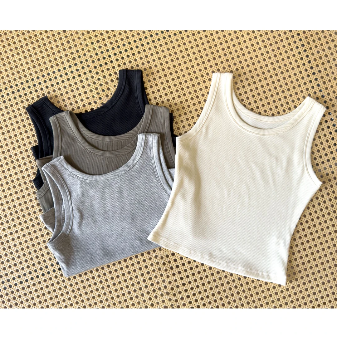 【PGXIAOM】润秀定制黑  灰 米白 灰绿四色背心B4167