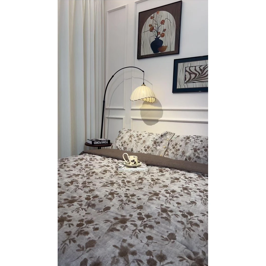 直播【水色柔情-四件套】纯棉简约舒适轻奢云锦棉提花床品