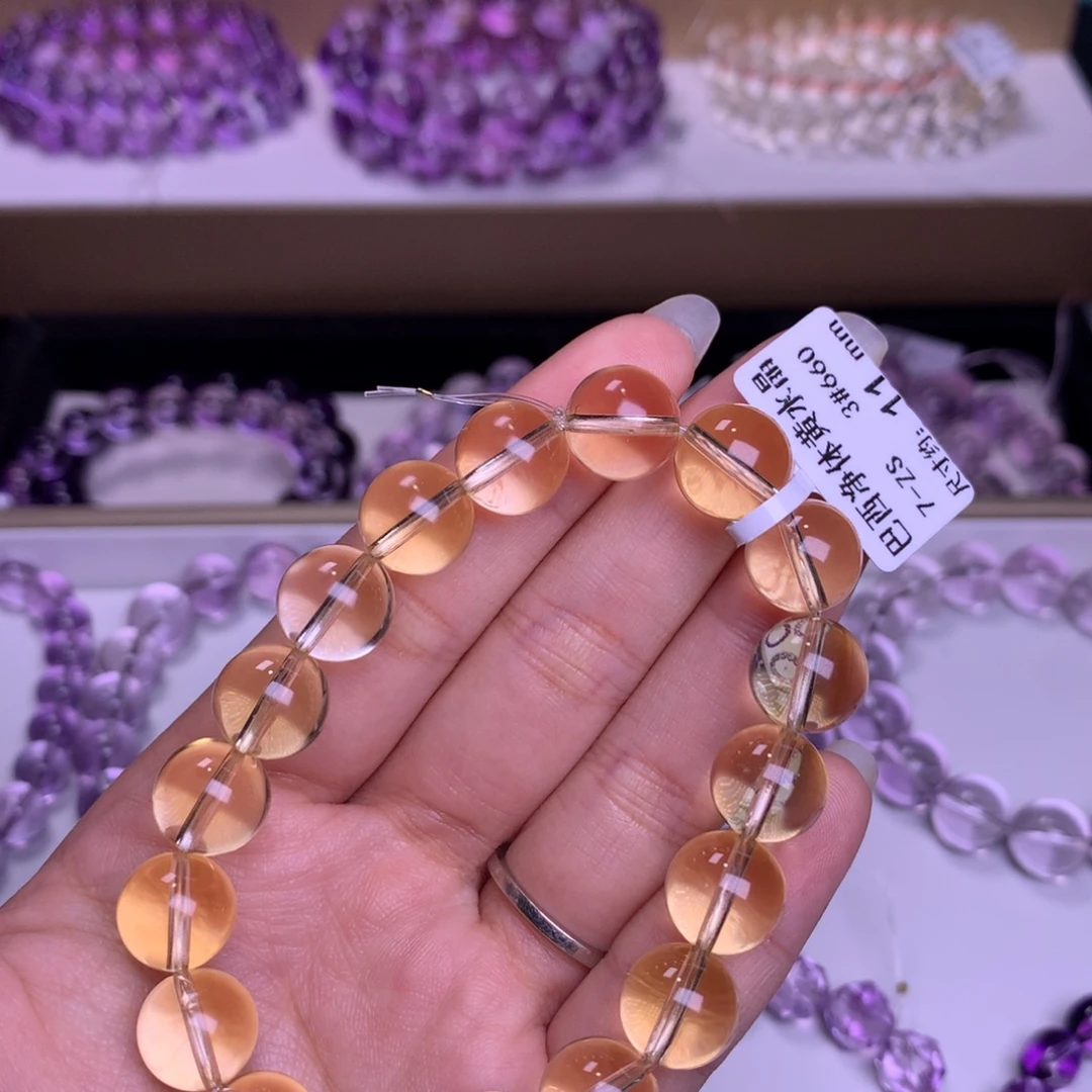 手链未镶嵌紫晶净体巴西黄水晶柠檬黄