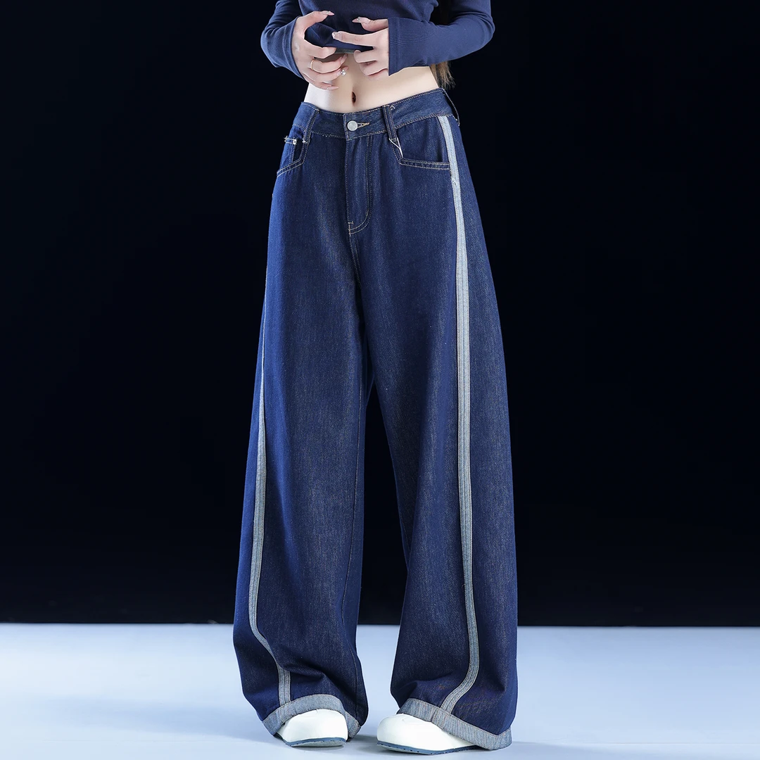 阔腿牛仔裤女款爆款2025新款秋季宽松休闲设计感直筒裤垂感拖地裤