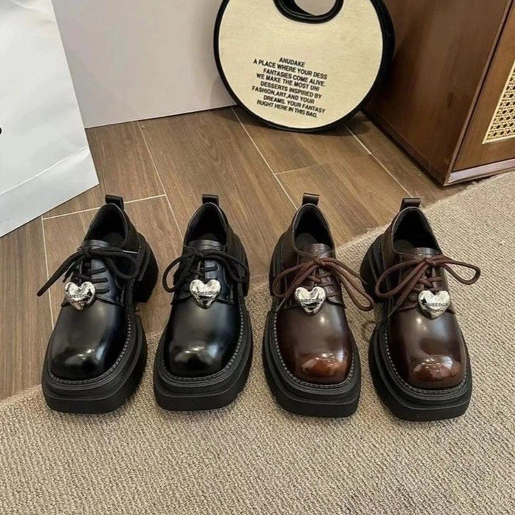 （孤品）CL59乐福鞋百搭ins厚底复古春季学生学院风春秋黑色英伦风