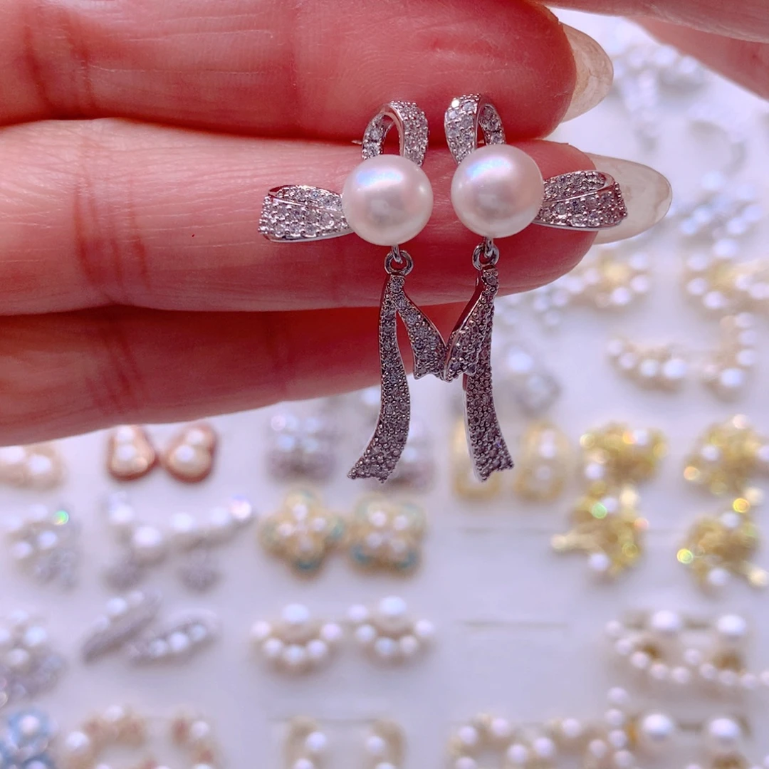 淡水珍珠耳饰合金