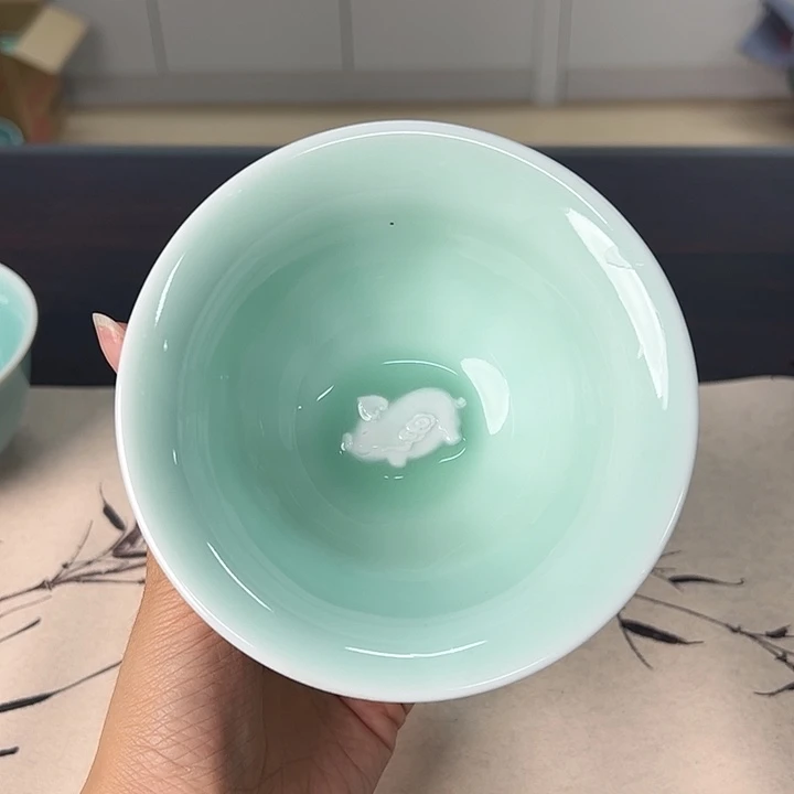 龙泉云间青瓷小米茶器