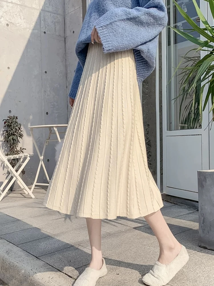 8880针织半身裙女秋裙子遮胯显瘦长裙