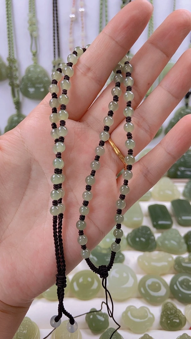 纯手工编织和田玉珠链新款时尚珠宝可调节吊坠原创高档挂件项链绳