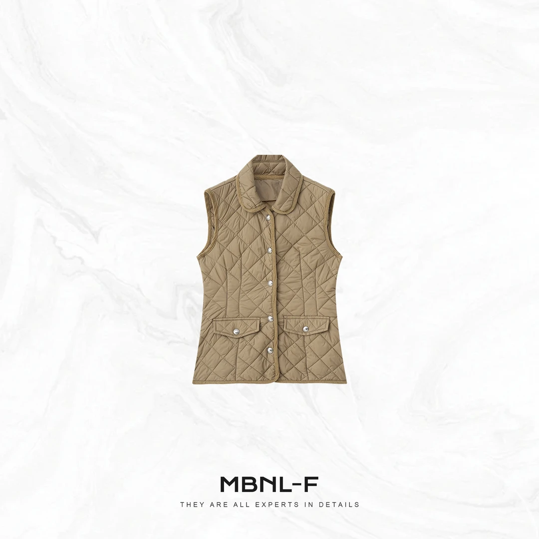MBNL-F“劳伦马甲” 时尚经典棱纹翻领棉服马甲 秦磊XM-XMJ3684