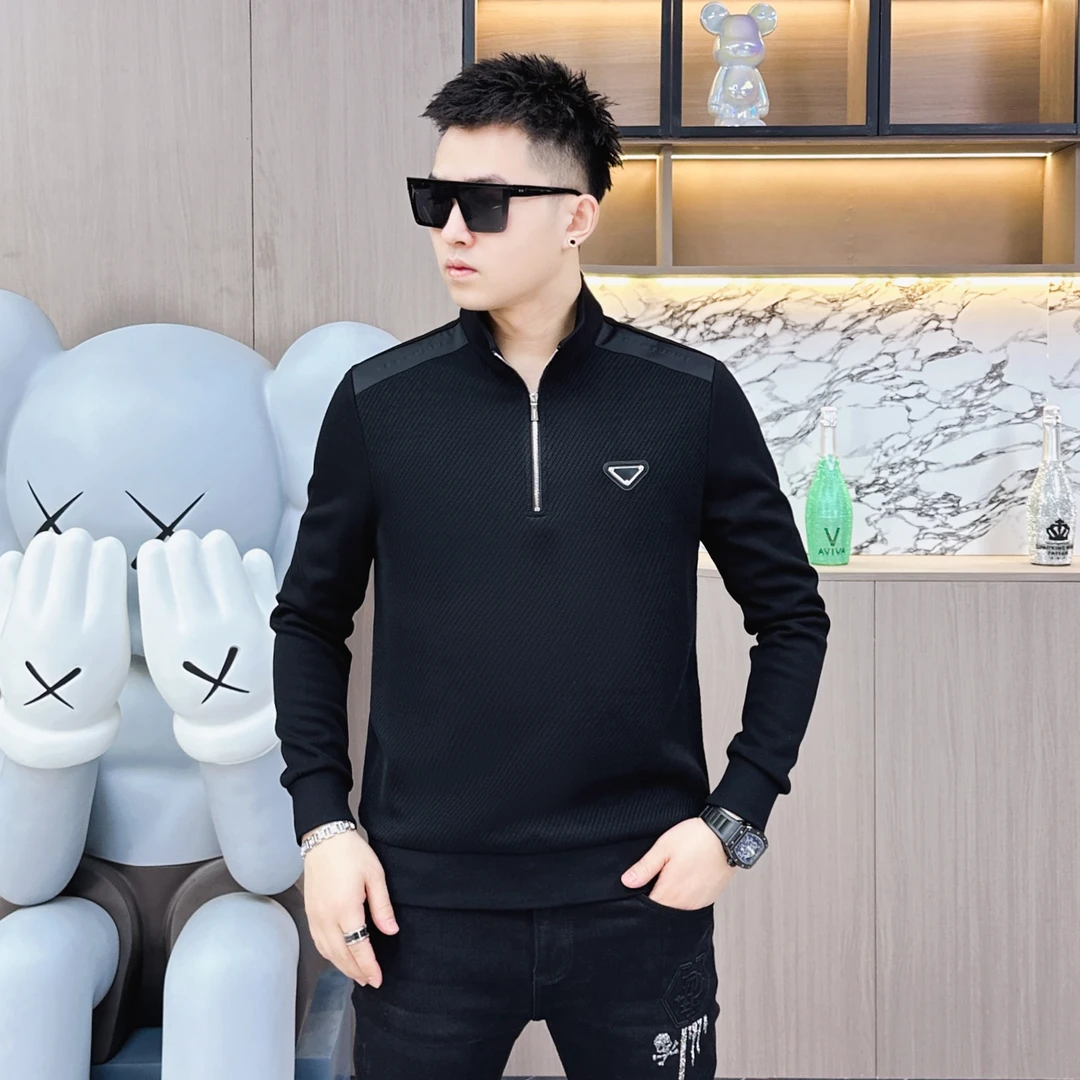 秋冬季男士时尚立领内里加绒休闲拉链衫卫衣（703）