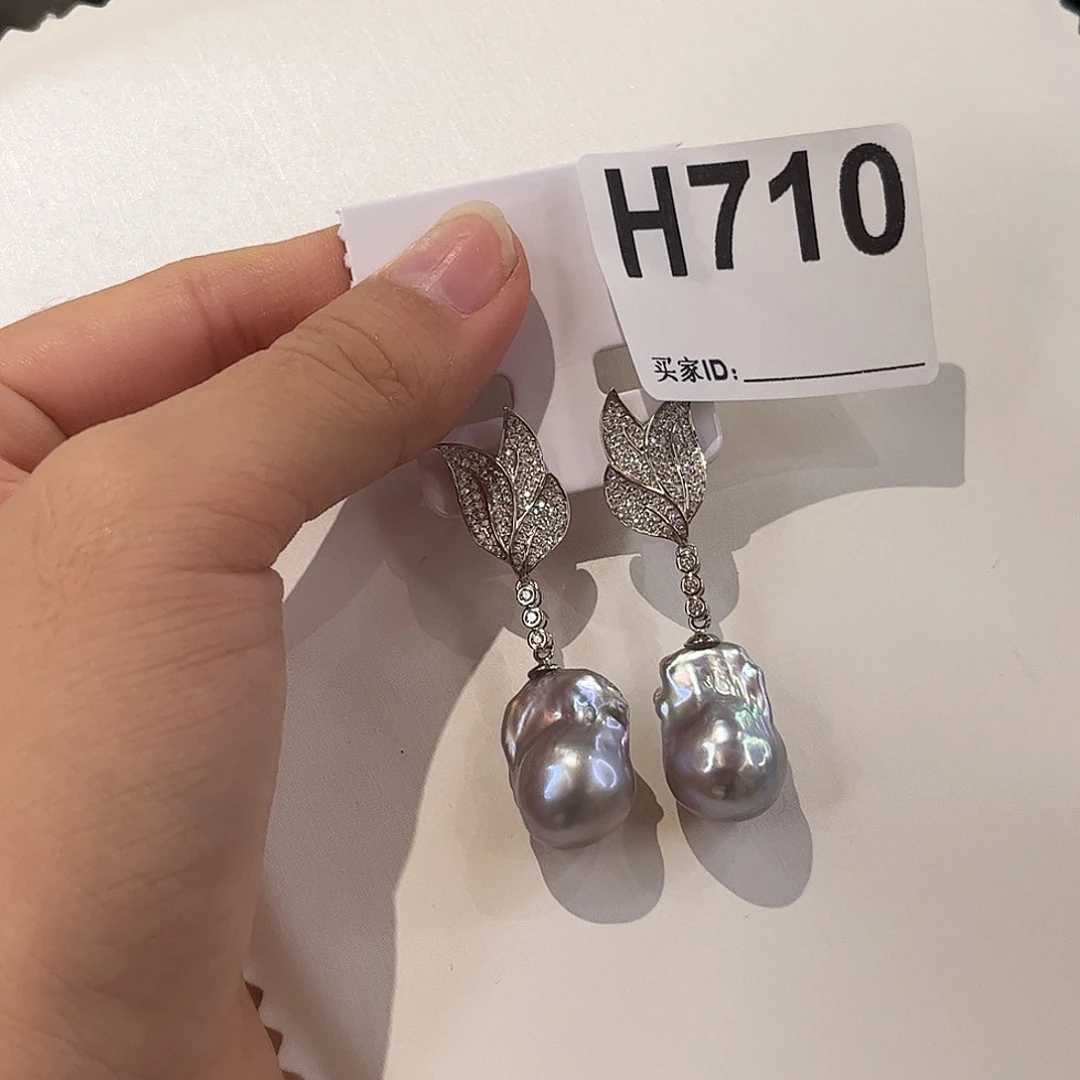 淡水珍珠耳饰银S925镶嵌