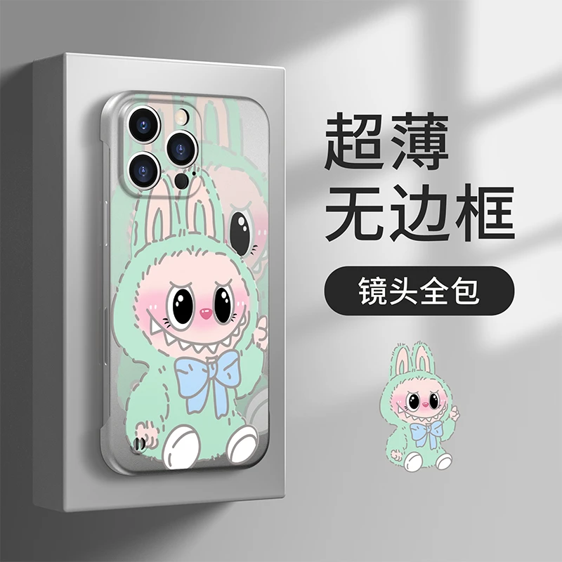 小怪兽适用苹果华为vivo小米oppo无边框镜子支架手机壳女防摔ins