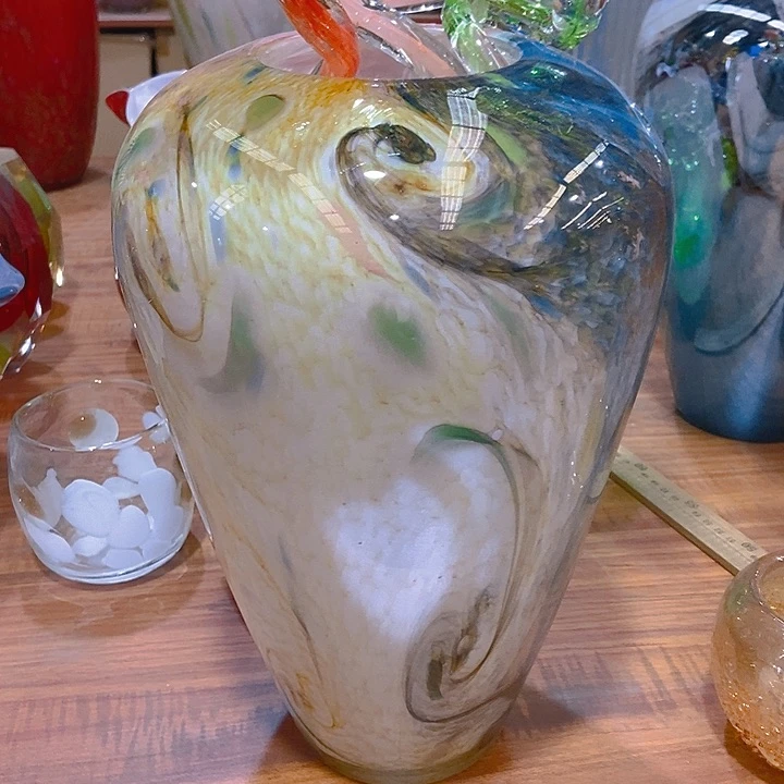 琉璃琉璃花瓶高30口9