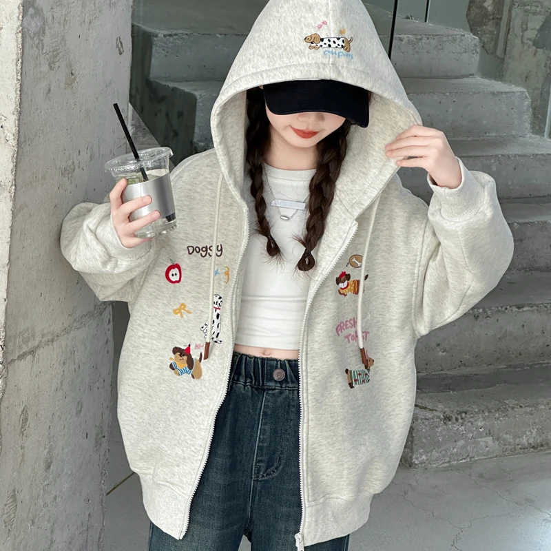 女童外套春秋款2025新款巨好看中大儿童秋装棒球服秋季连帽上衣潮