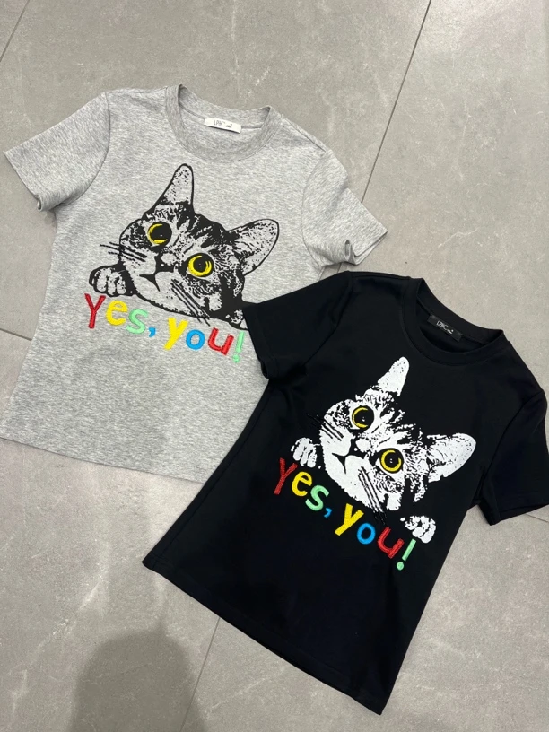 深圳南油高货原创狸花猫两色印花卡通圆领女卡通T恤