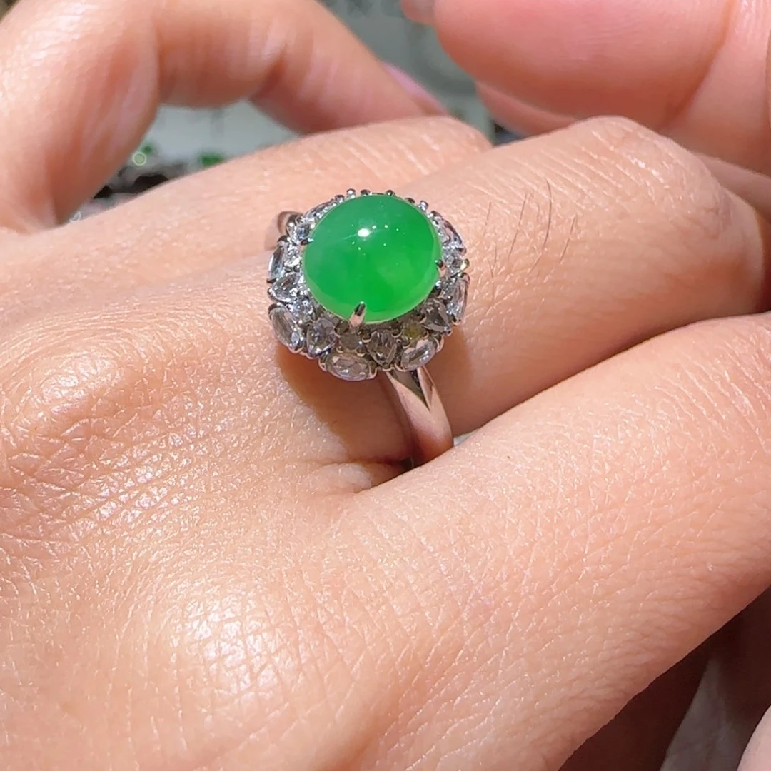 【闪购商品】翡翠戒指18K金镶嵌缅甸