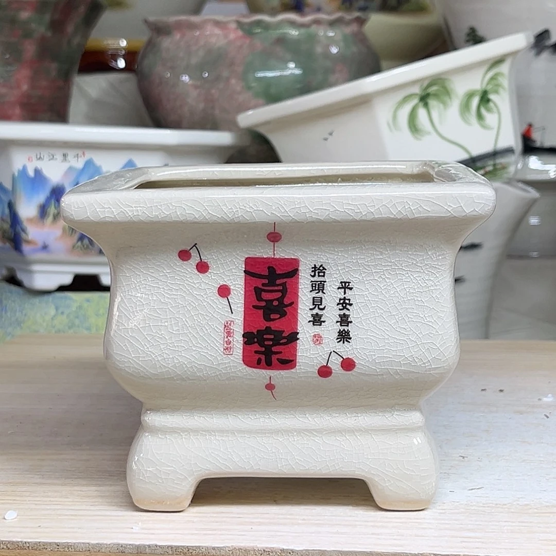 陶瓷绿植多肉微瑕花盆外口径：12*10