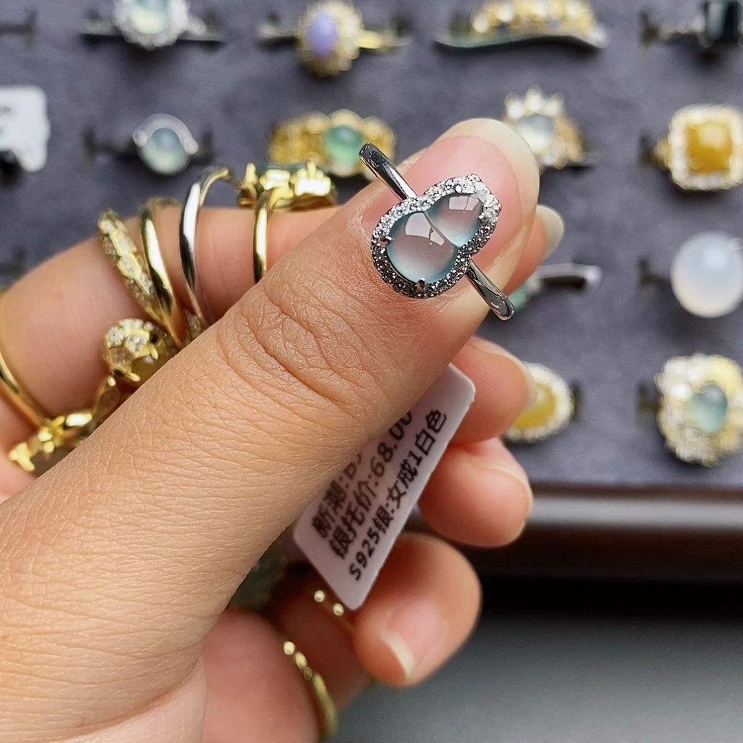 银S925镶嵌戒指翡翠安****张11111