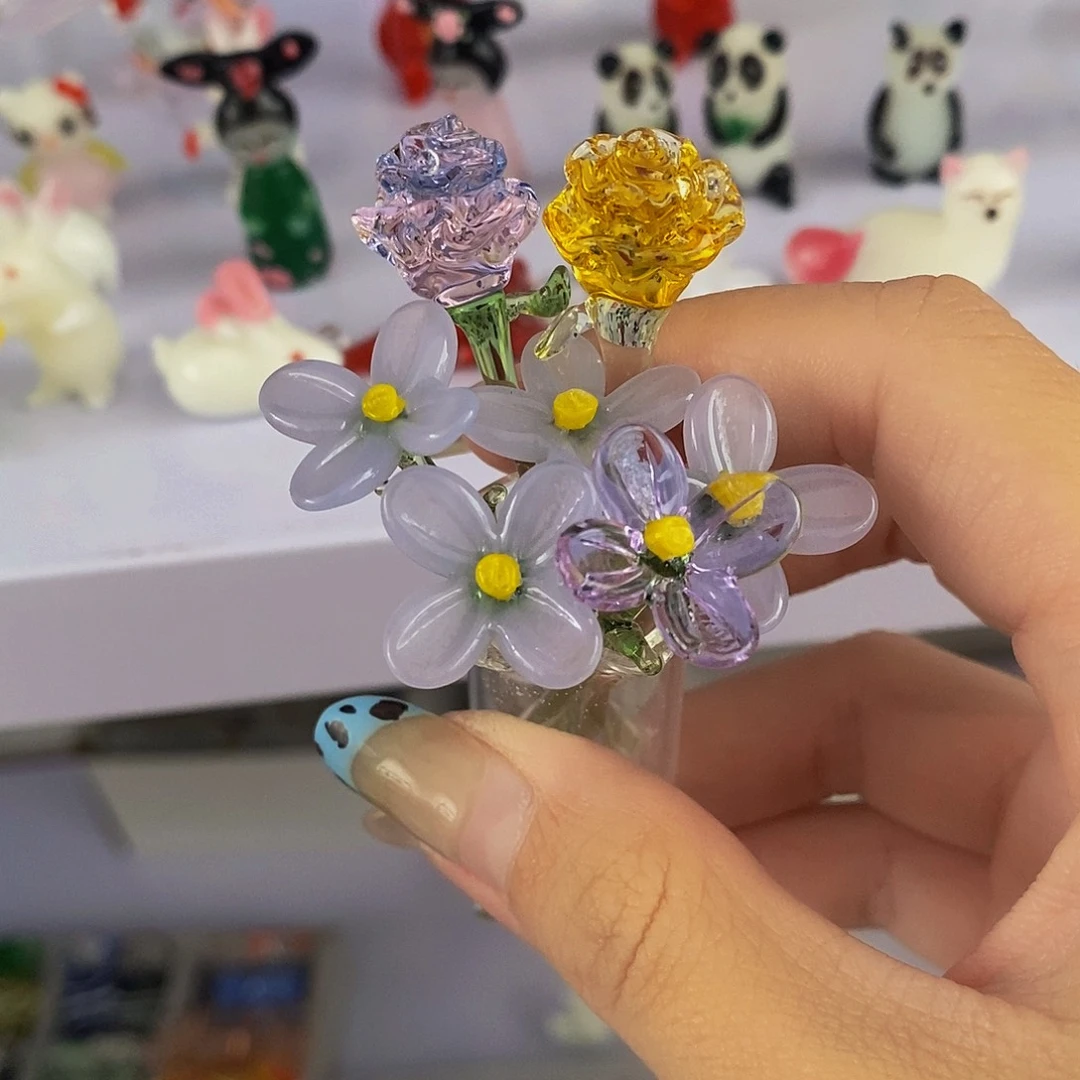 手工艺品琉璃小花一套