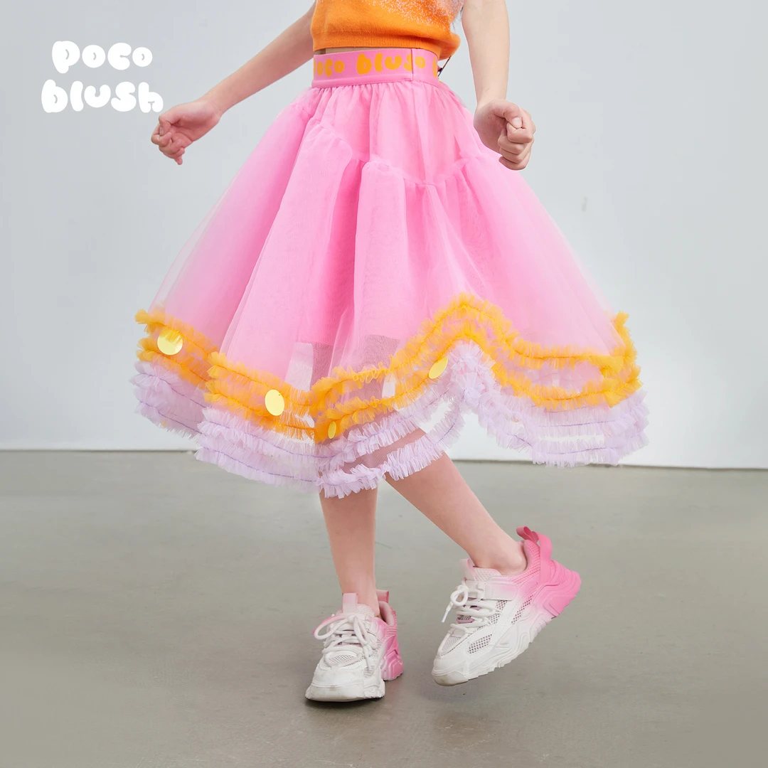 poco blush原创设计梦幻蓬蓬纱半裙2024新款春夏女童小女孩公主裙