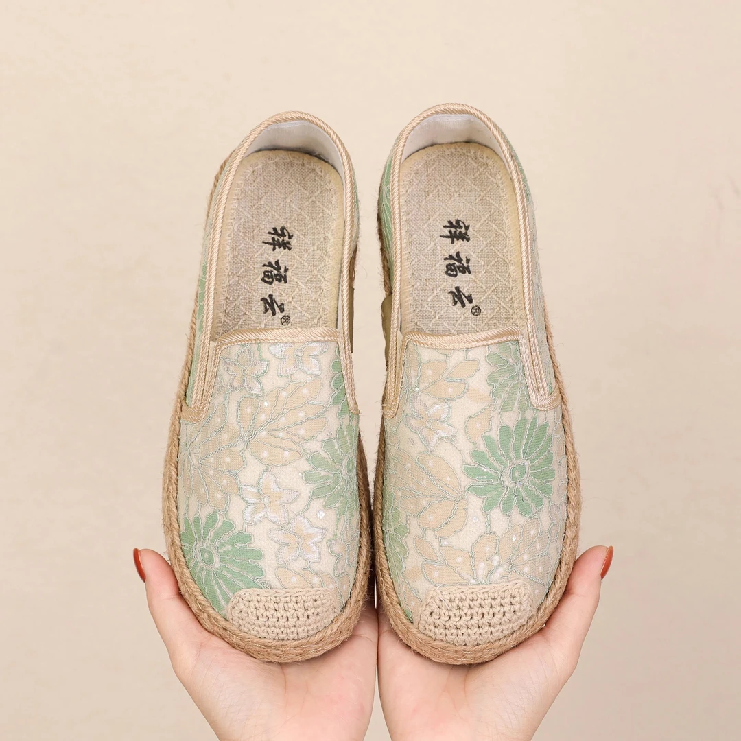 祥福云B519老北京春季新款民族风棉麻洋气百搭透气舒适渔夫鞋