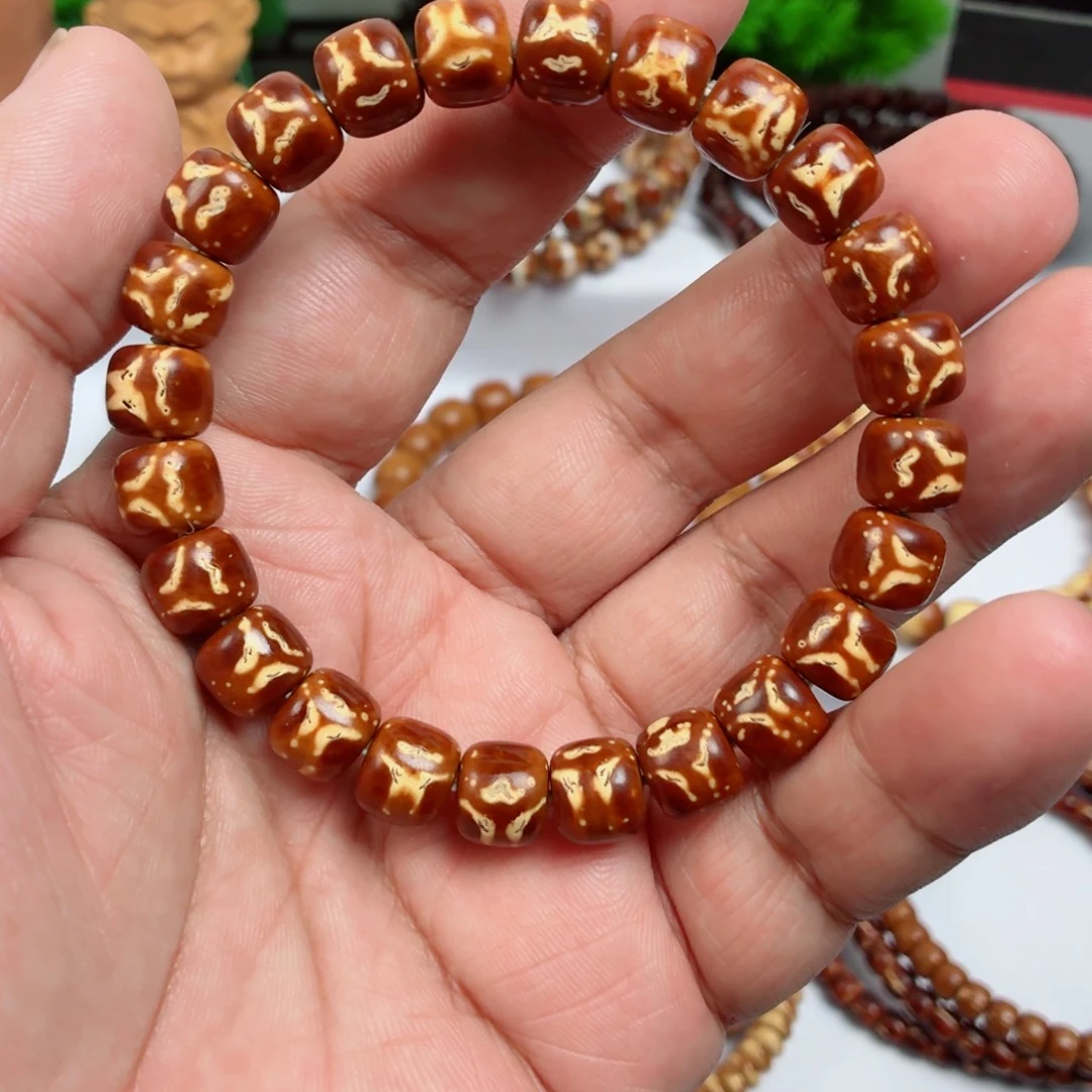 紫金鼠手串实心火焰纹，鬼脸