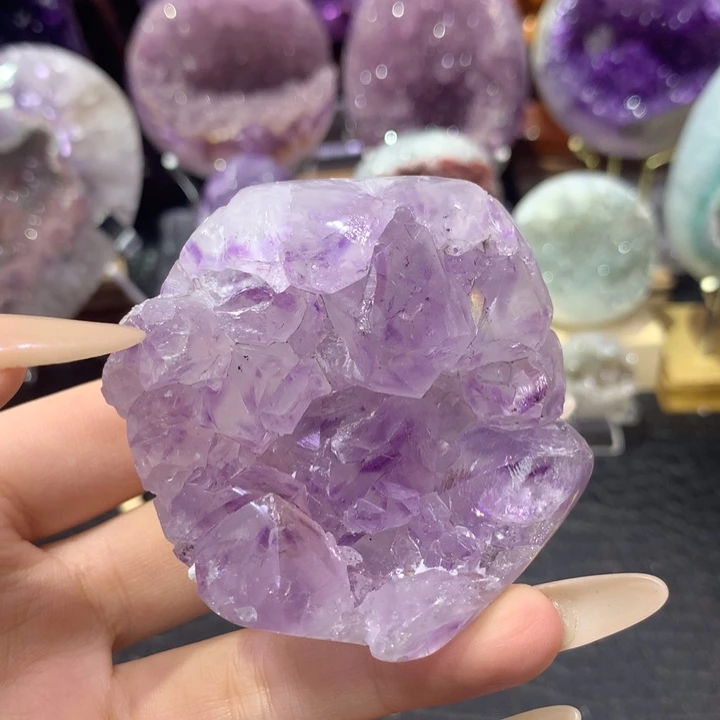 珠宝半成品紫晶未镶嵌手捧花