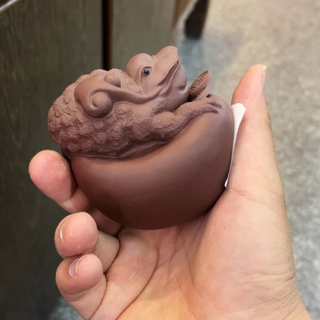 紫砂茶杯高端紫砂主人杯雕塑