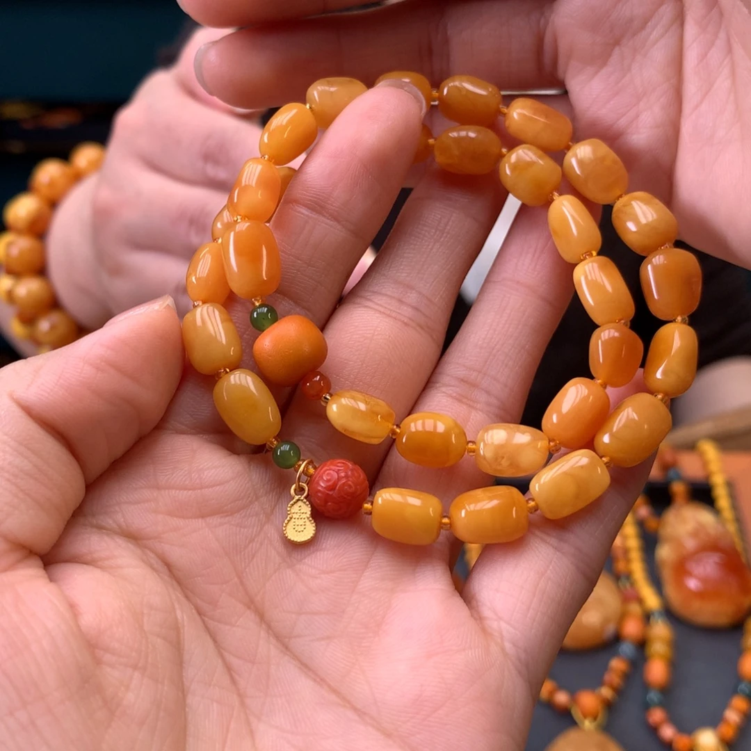 蜜蜡未镶嵌手串天然
