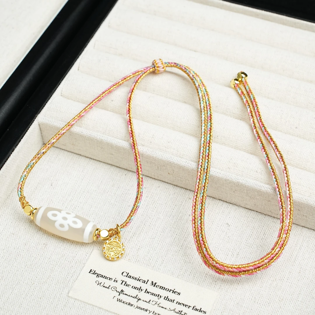 【观澜珠宝】闪五玛瑙项链 复古民族风藏式吊坠 多样发其一 2249