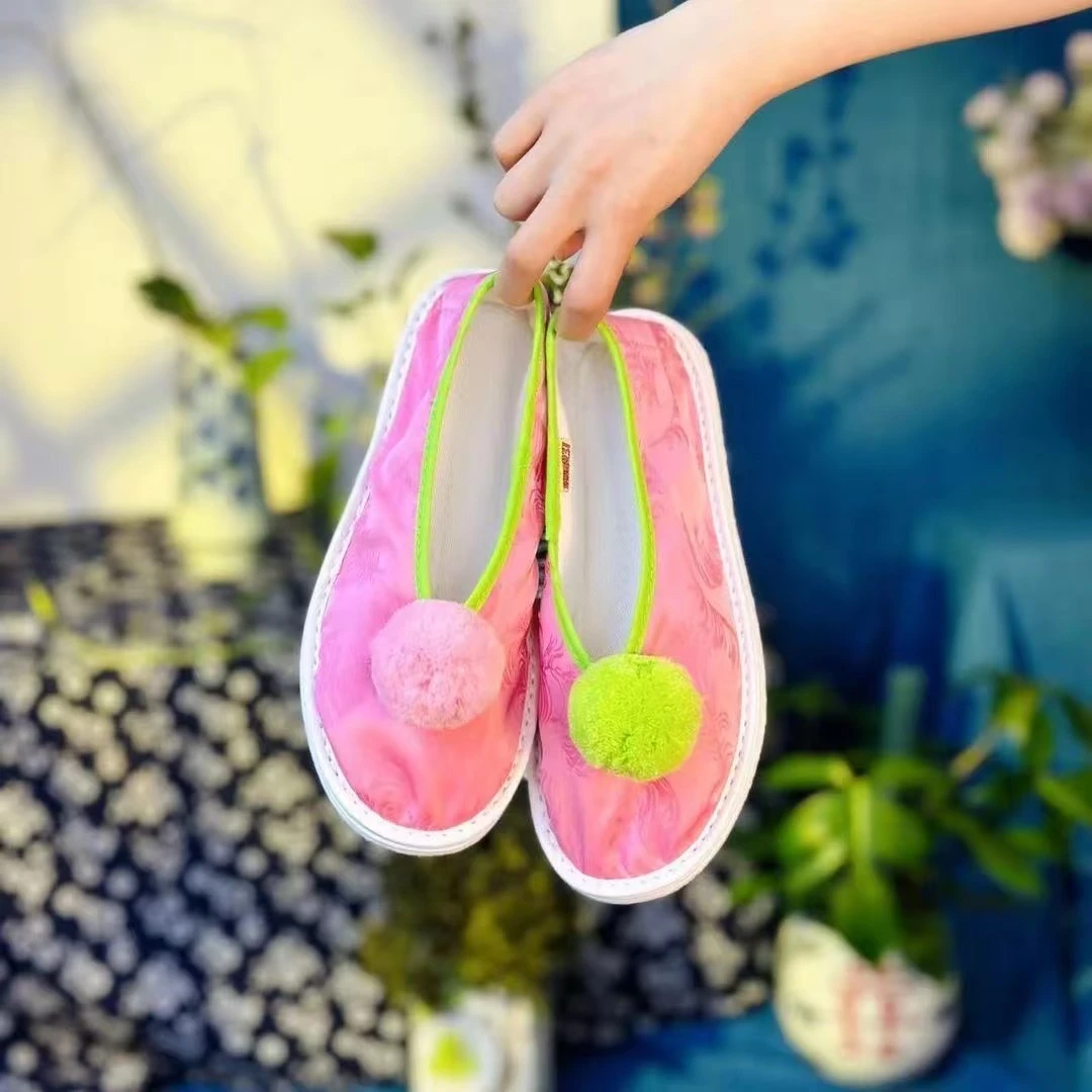 西楚粉泡泡-【新款-西楚XICHU手工千层底布鞋】软底透气中国风