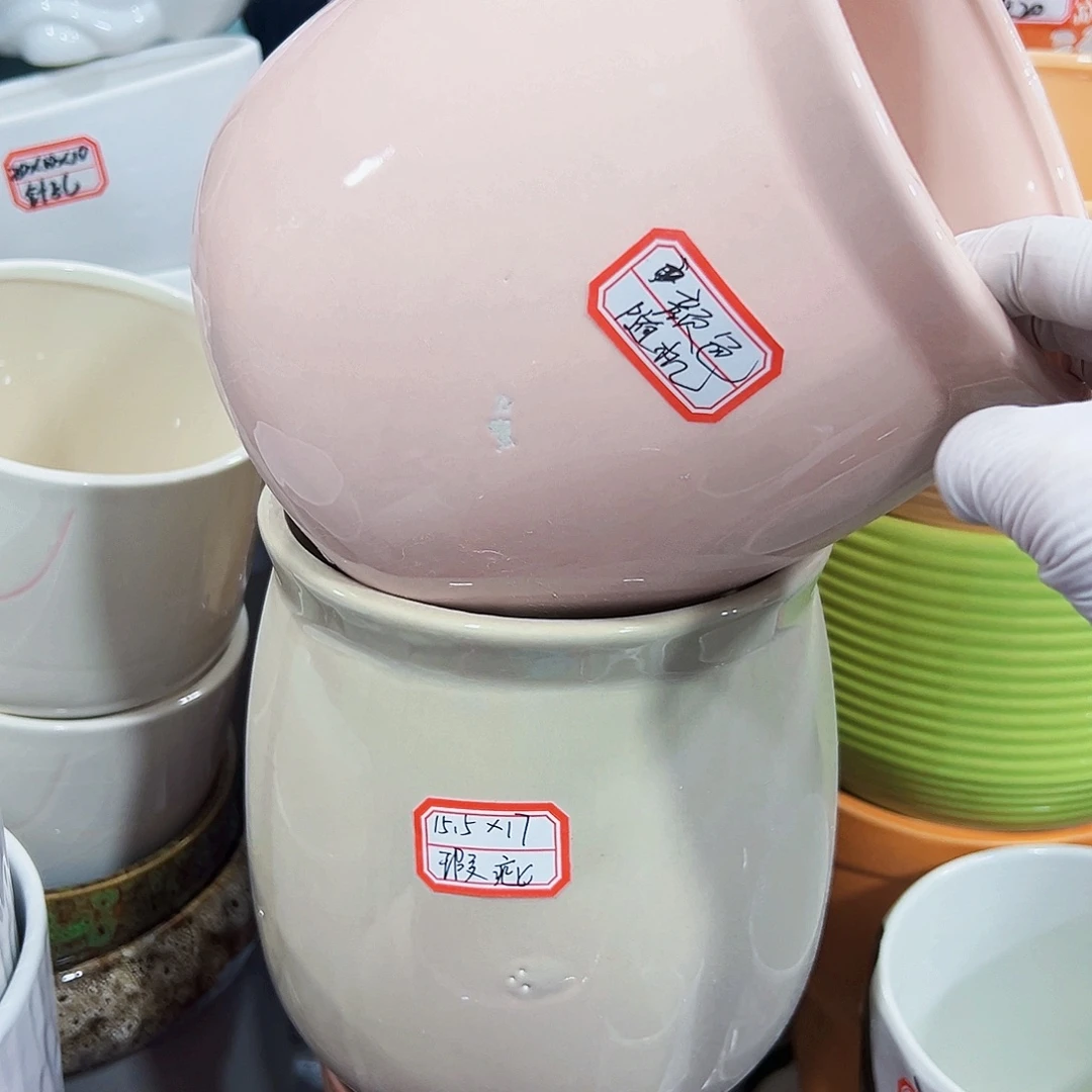 外贸尾单陶瓷花盆凑单10米包邮瑕疵随机