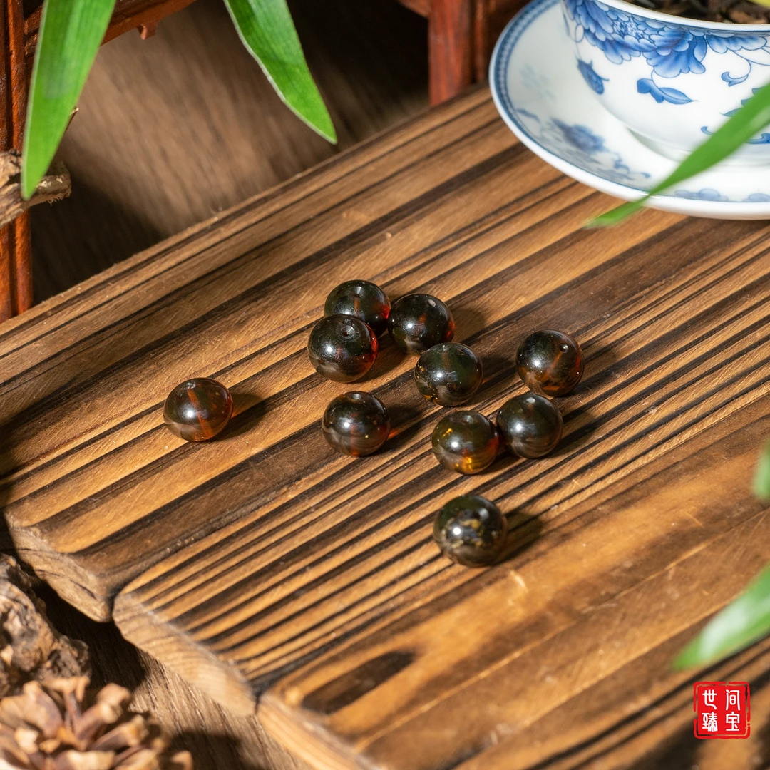 -抚顺琥珀血翳单珠配件/13mm+/多样性发/发一个/P2621