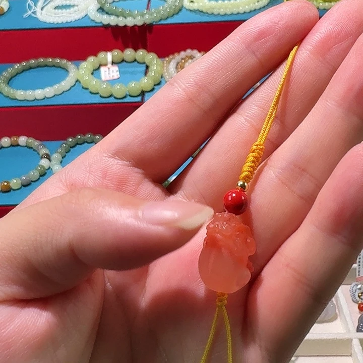 玛瑙/玉髓未镶嵌手机链貔貅手机链