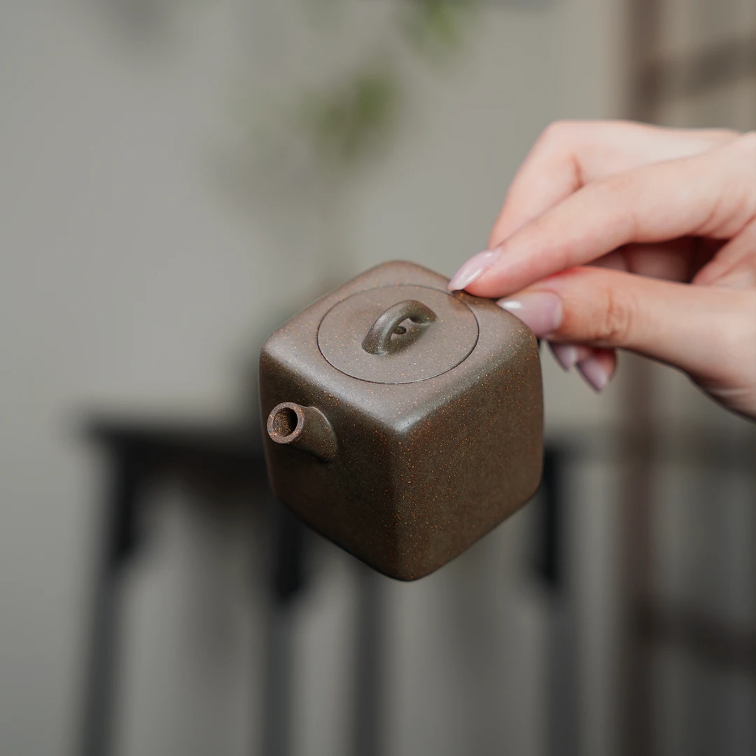 井礼柴烧原创 方糖紫砂壶柴烧原矿段泥手工小容量文人小品125cc