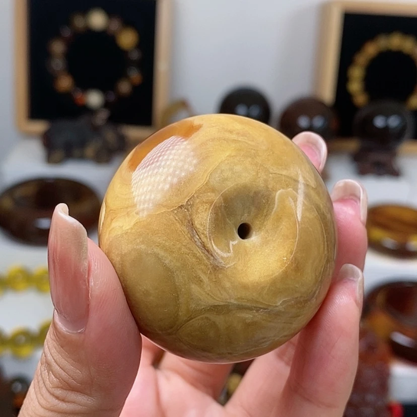 【闪购商品】琥珀（根珀）颈饰未镶嵌天眼面包圈老矿黄油根珀平安扣