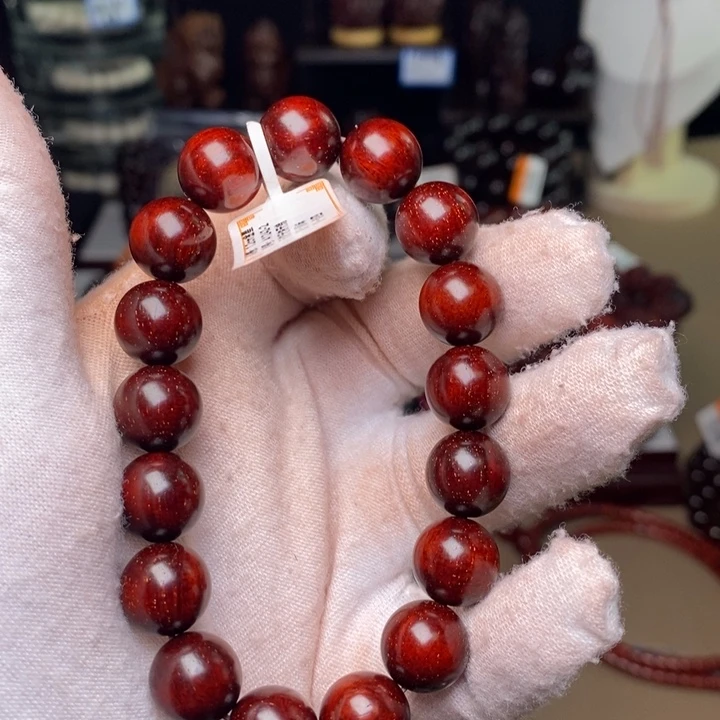 檀香紫檀（小叶紫檀）手串/手链原汁原味1.2cm 顶泥满星