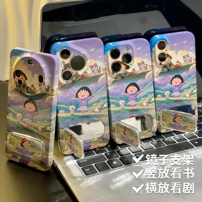 可爱丸子适用苹果菲林手机壳华为vivo小米oppo荣耀全包防摔保护套